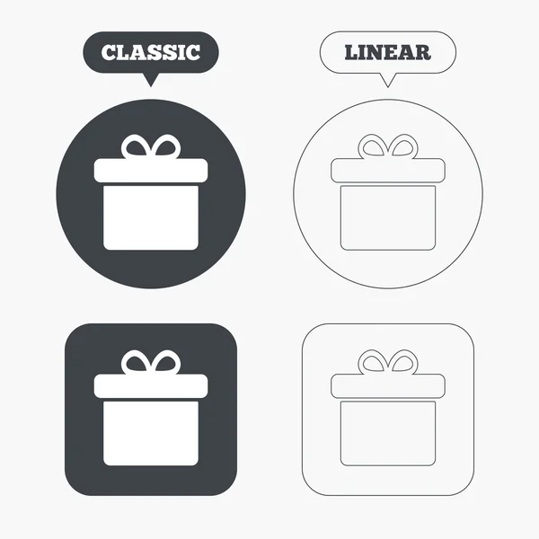 Gift box sign icons — Stock Vector