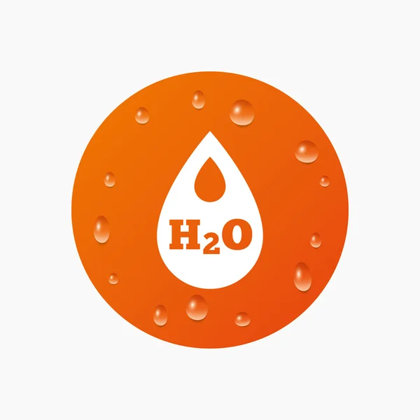 H2O Water drop teken pictogram. — Stockvector