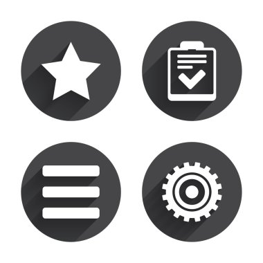 Yıldız ve menü listesi işaretleri.