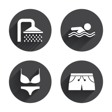 Swimming pool icons set