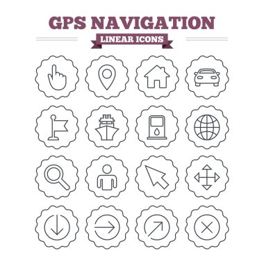 GPS navigasyon Icons Set.