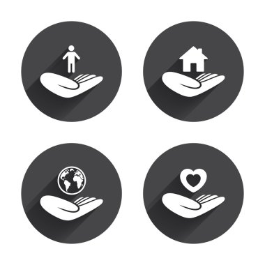 yardım simgeleri eller.