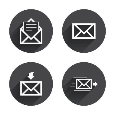 Mail,  envelope, message icons set