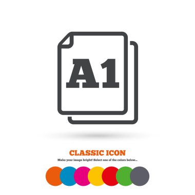 Paper size A1, document icon