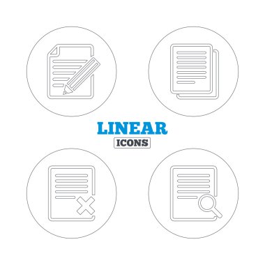 Document, file icons set.