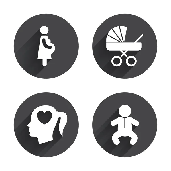 Maternity, pregnancy, infant icons. — Stock Vector