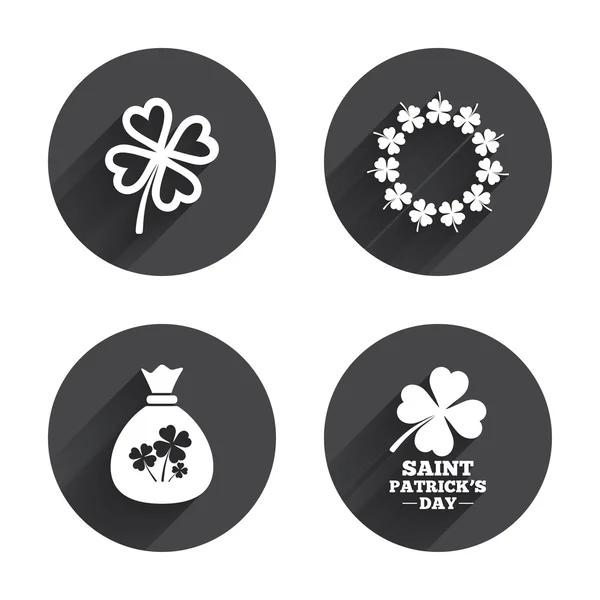 Saint Patrick day, money bag icons — Stock Vector