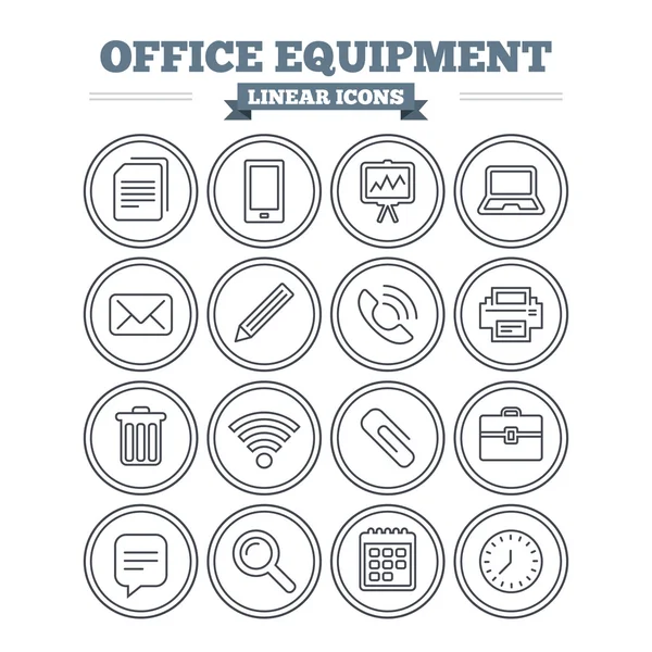 Office equipment icons set. — Stock Vector