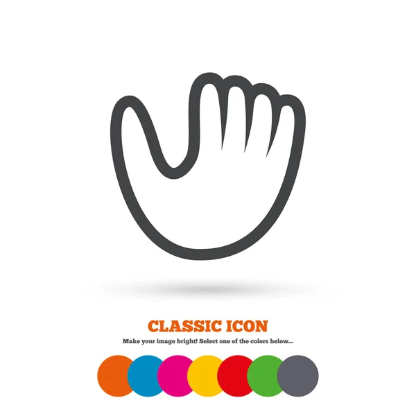 Icône de signe de gant de baseball . — Image vectorielle
