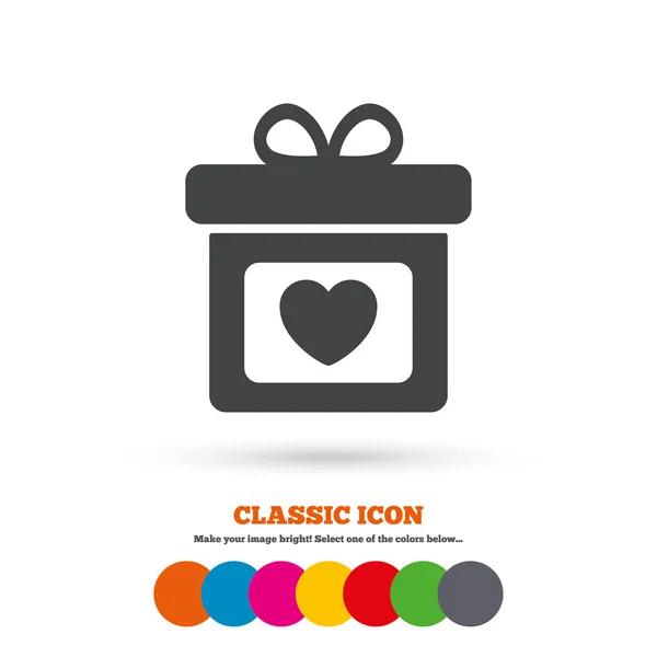 Icono de signo de caja regalo — Vector de stock