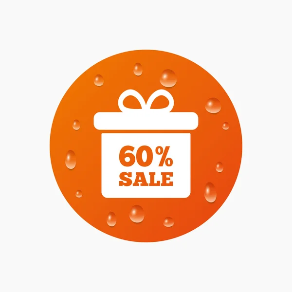 60 percent sale gift box — Stock Vector