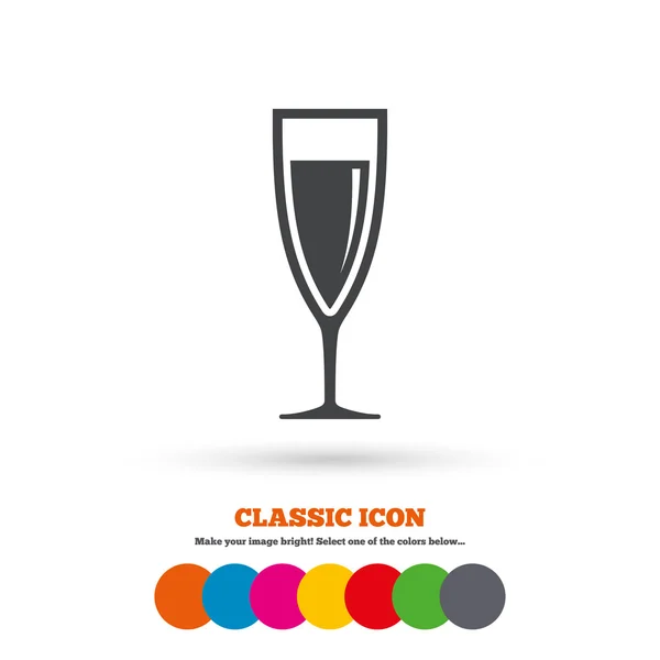 Glas för champagne tecken icon. — Stock vektor