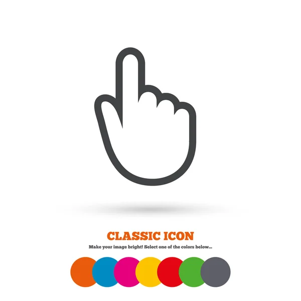 Icono de signo de cursor mano . — Vector de stock