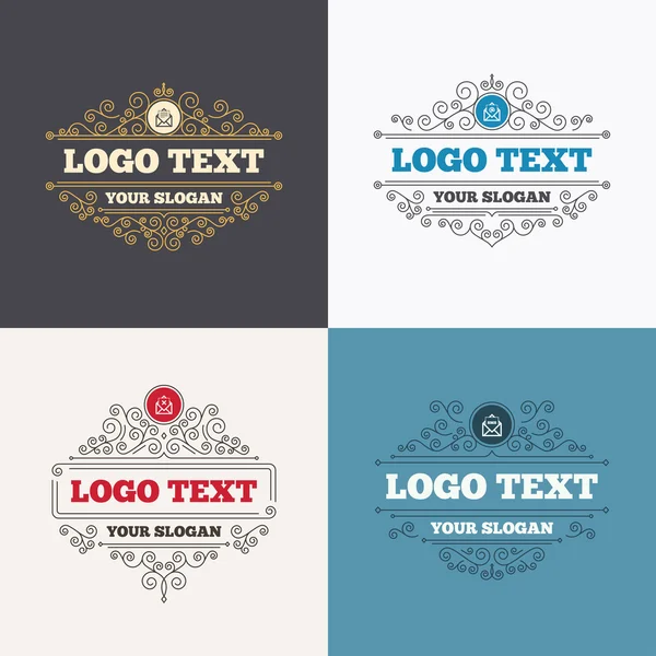 Logo with Mail, message icons — ストックベクタ