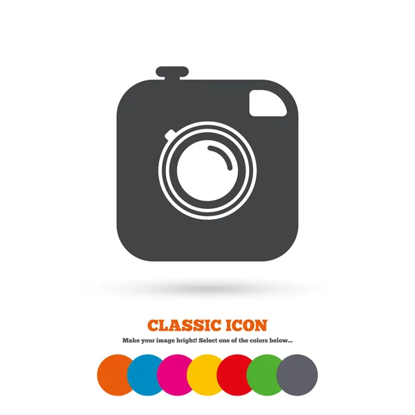 Hipster, retro photo camera icon — Stock Vector