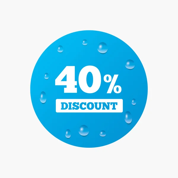 40 percent discount sign icon. — Stock Vector