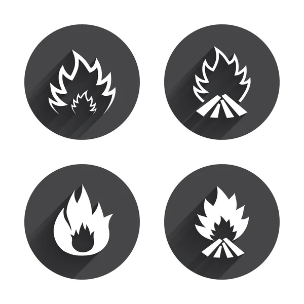 Ikonen der Feuerflamme. — Stockvektor