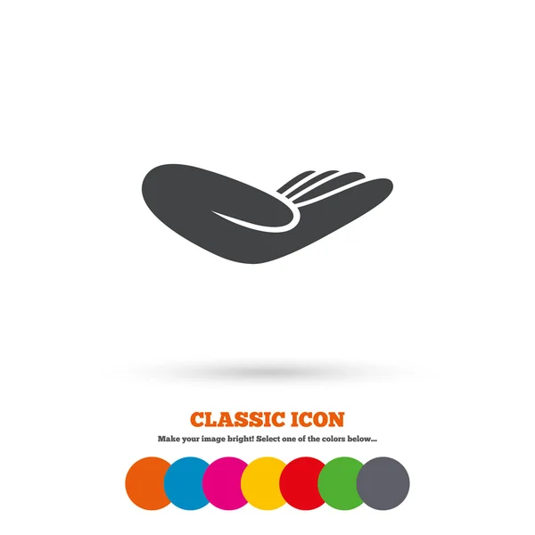 Donation hand sign icon. — Stock Vector