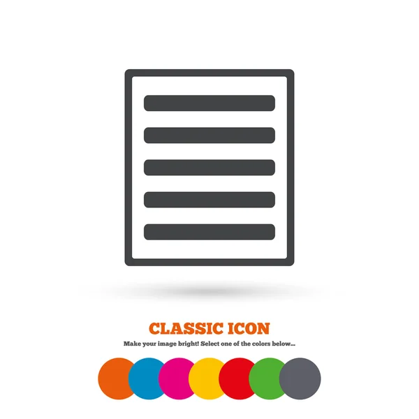 List, options view sign icon. — Stockový vektor