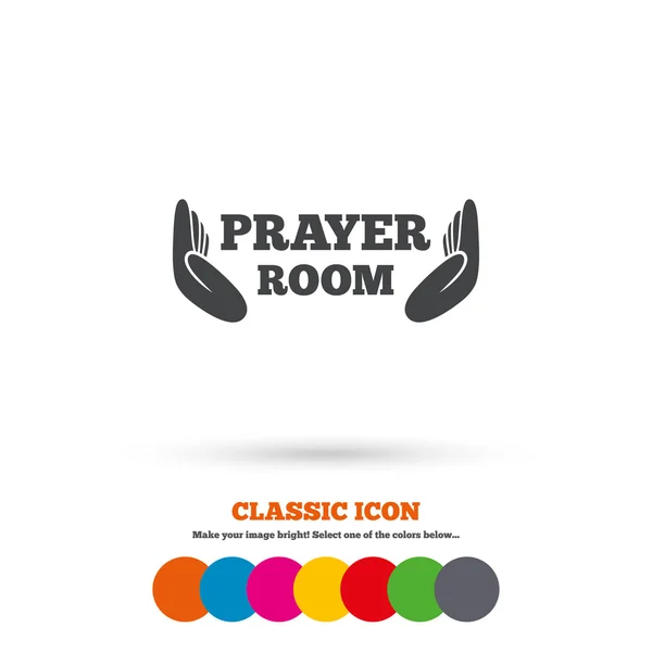 Prayer room, religion sign icon.