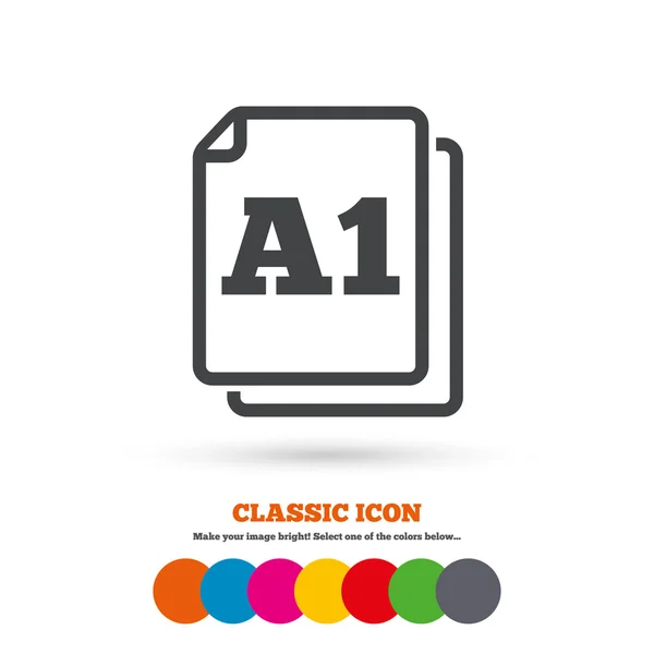 Paper size A1, document icon — Stock vektor