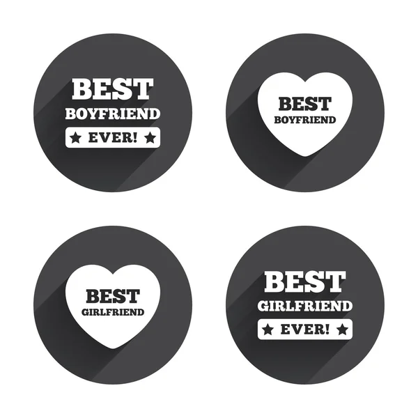 Best boyfriend and girlfriend icons. — Stock Vector