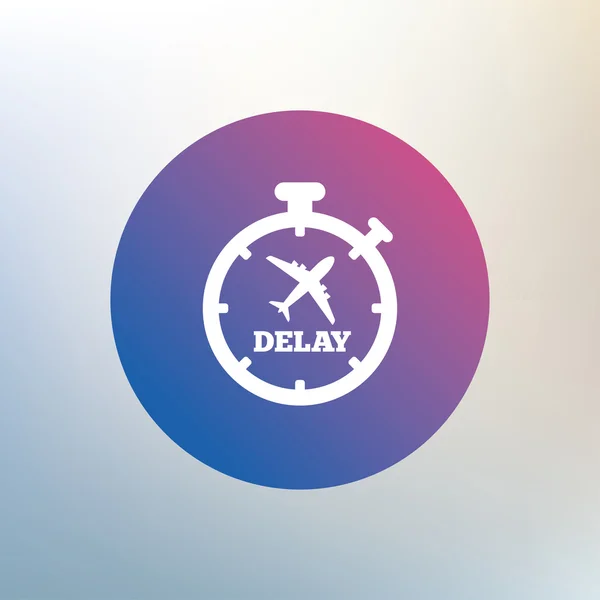 Delayed flight, airport sign icon.  . — Stock Vector