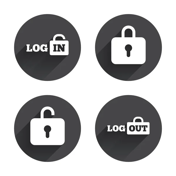 Set di icone di login e logout — Vettoriale Stock