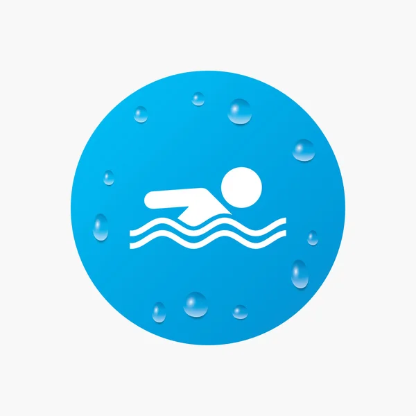 Icône panneau de natation . — Image vectorielle