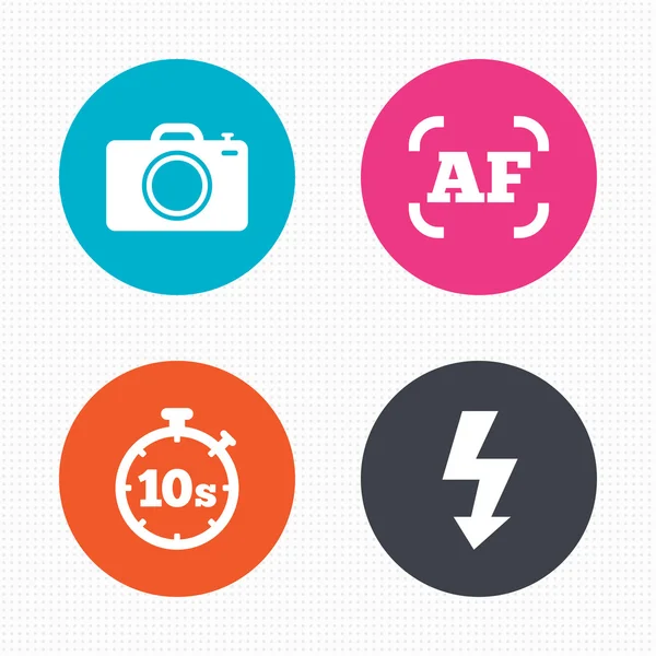 Photo camera, flash icons set — Stock vektor