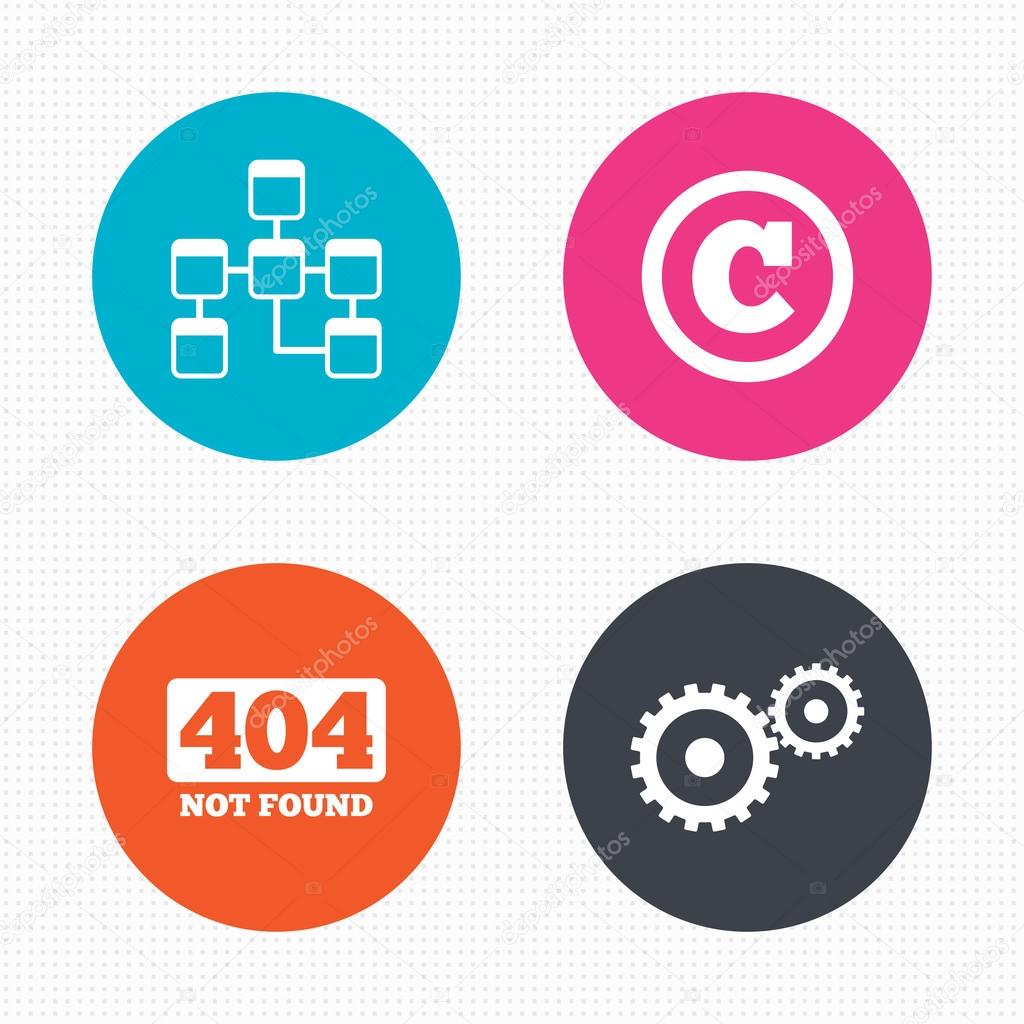 Website database, copyrights icons.