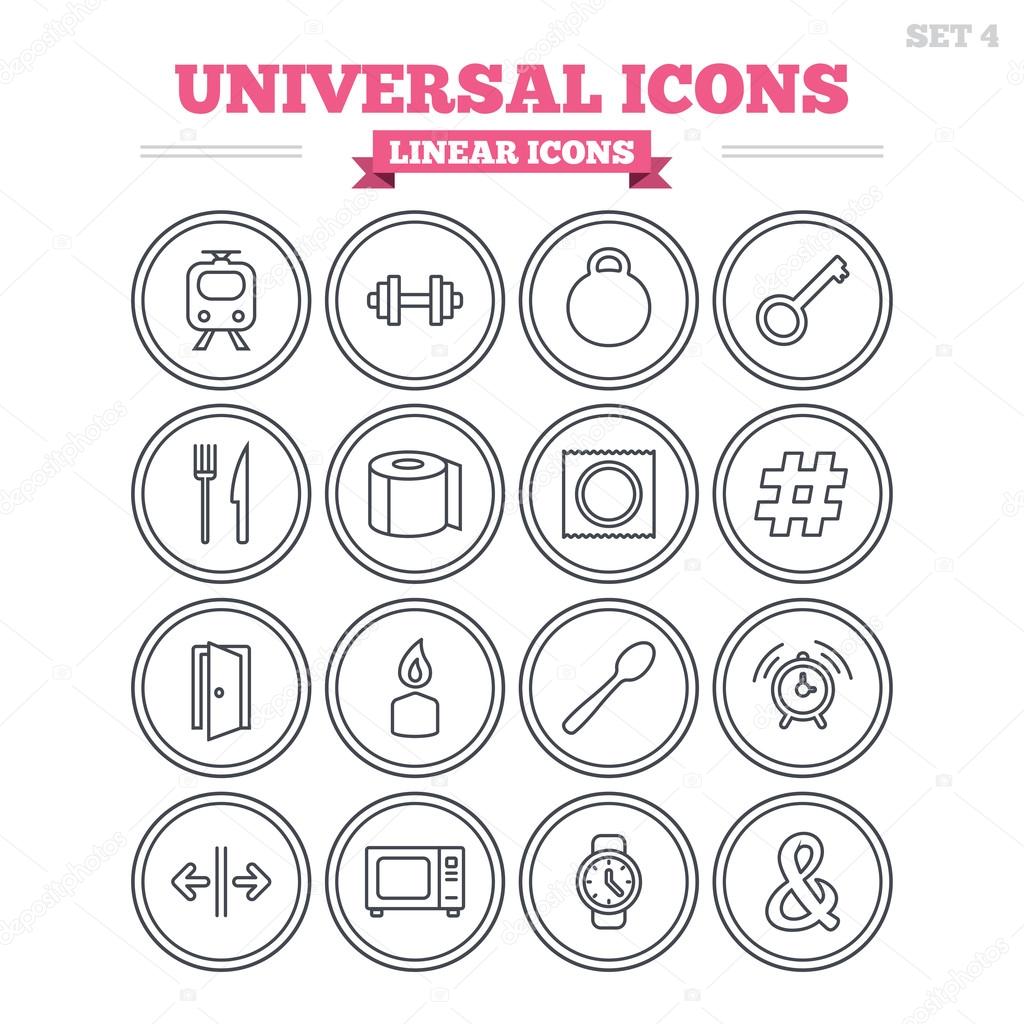 Universal linear icons set.