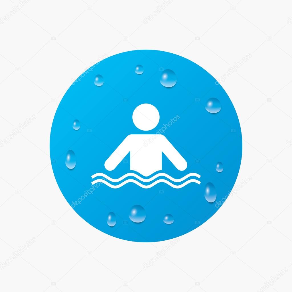 Swimming sign icon.