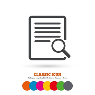 Dosya işareti simgesi içinde arama.