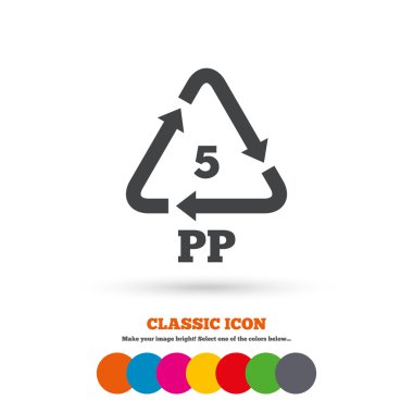 PP 5, recycle, packaging icon