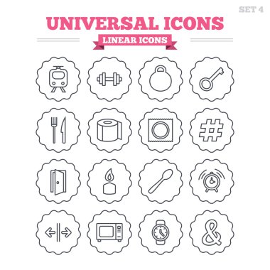 Universal linear icons set. clipart