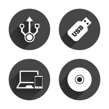 USB flash sürücü simgeleri.
