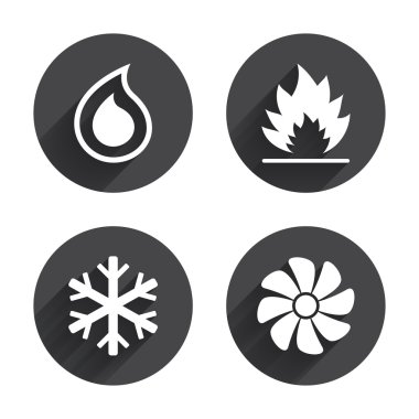Isıtma, havalandırma ve klima simgeler
