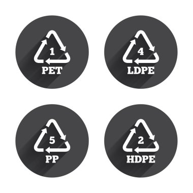 Recycling, PET, packaging icons set