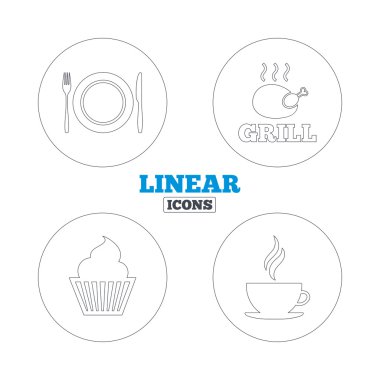 Gıda simgeler. kek cupcake sembolü.