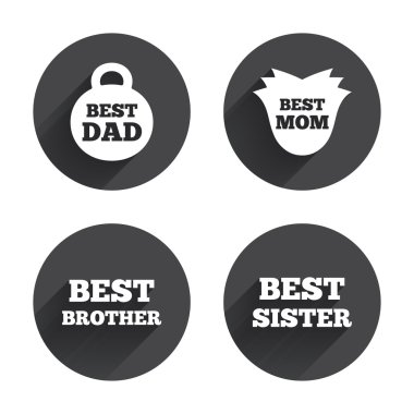 En iyi anne. Baba, kardeş, kardeş simgeler.