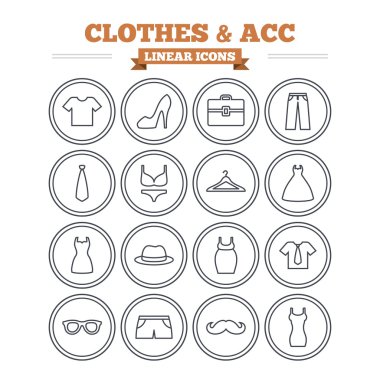 Giysi ve aksesuarları Icons Set.