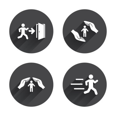 Life insurance, protection icons  set