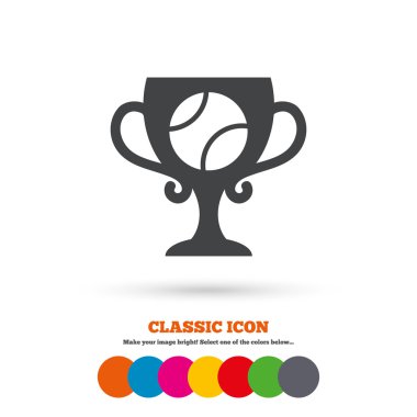 Tennis ball, cup sign icon.