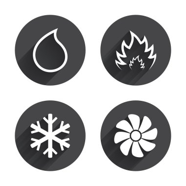 Isıtma, havalandırma ve klima simgeler