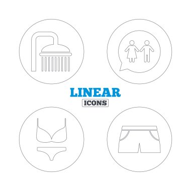 Swimming pool icons set