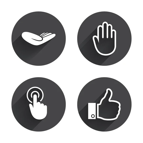 Hand icons. Like thumb up — Stock Vector