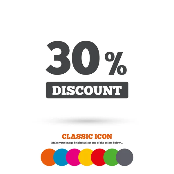 30 percent discount sign icon. — Stock Vector