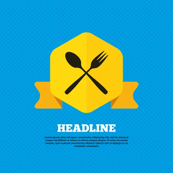 Eat, fork and spoon icon — 스톡 벡터