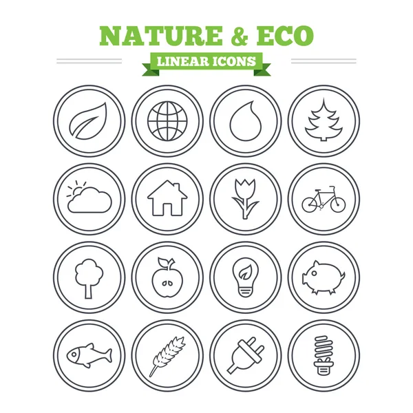 Nature and Eco icons set.